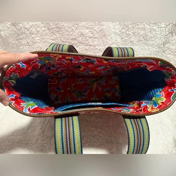 Consuela Quilted Red Patent Floral Embroidered Tote - Picture 3 of 16